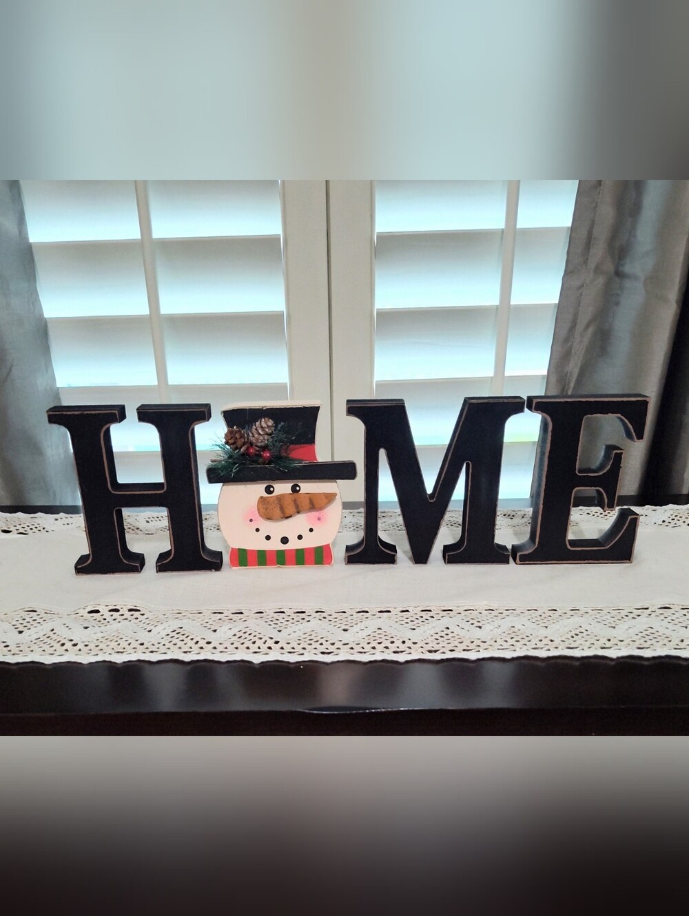 Rustic Black Wood Block Letters w/10 Holiday Accent Blocks - Picture 9 of 10